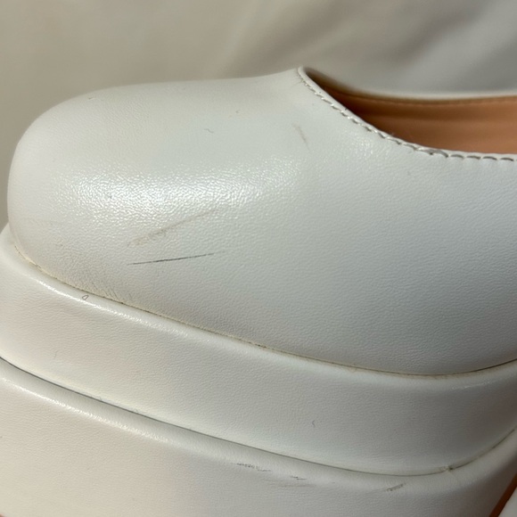 White Platform Heels with Rhinestone Charms - Picture 5 of 6